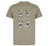 Psycho Bunny Mens T-Shirt Plaza Graphic Tee in Wet Sand Beige