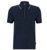 Hugo Boss Mens Polo Shirt BOSS Zip Neck Polston Polo