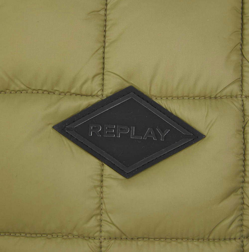 Replay Mens Gilet Recycled Nylon in Green