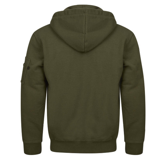 Alpha Industries Mens Overhead Hoodie X Fit in Dark Green