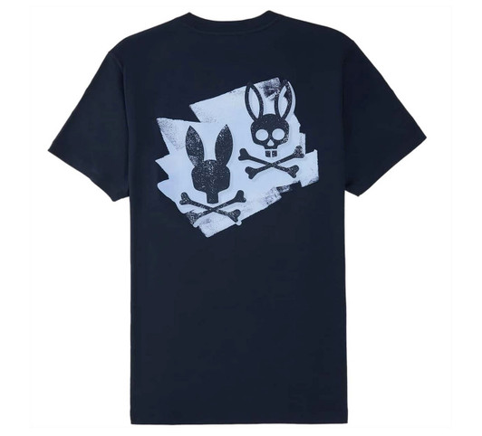 Psycho Bunny Mens T-Shirt Dolton Tee in Navy Blue