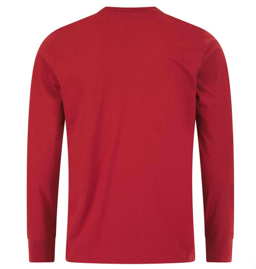 Paul Smith Organic T-Shirt Mens Zebra Logo Long Sleeved Tee in Red