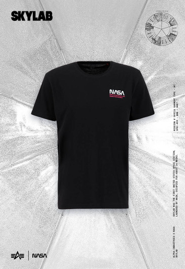 Alpha Industries Mens T-Shirt Sniper Skylab Nasa Tee in Black
