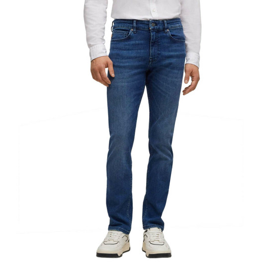 Hugo Boss Mens Jeans BOSS Delaware DC-C Dash Super Stretch Slim Fitted Jeans in Blue