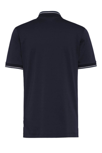 Hugo Boss Mens Polo Shirt BOSS Parlay 200 Tipped Collar Mercerised Polo in Navy Blue