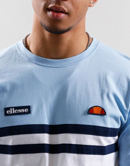 Ellesse Mens T-Shirt Venire 80's Vintage Tee in Light Blue