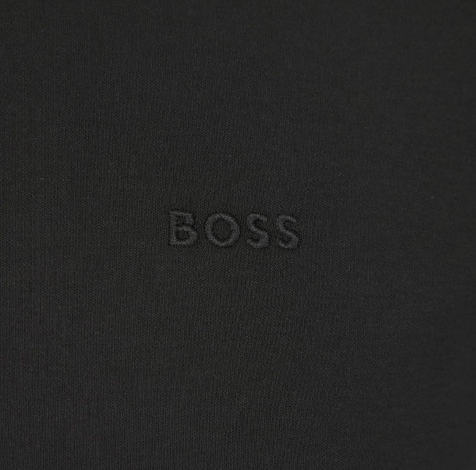 Hugo Boss Mens Polo Shirt BOSS Colour Block Collar Slim Fitted Polo Shirt in Black
