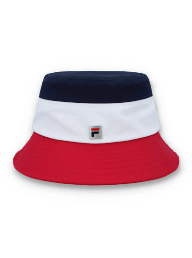 Fila Mens Bucket Hat FILA Vintage Logo Marco Hat in FILA Red Navy White