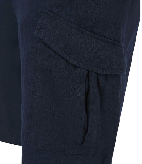 Sseinse Mens Shorts Linen Cargo Short in Navy