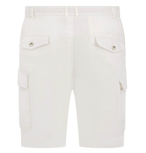 Sseinse Mens Shorts Linen Cargo Short in White