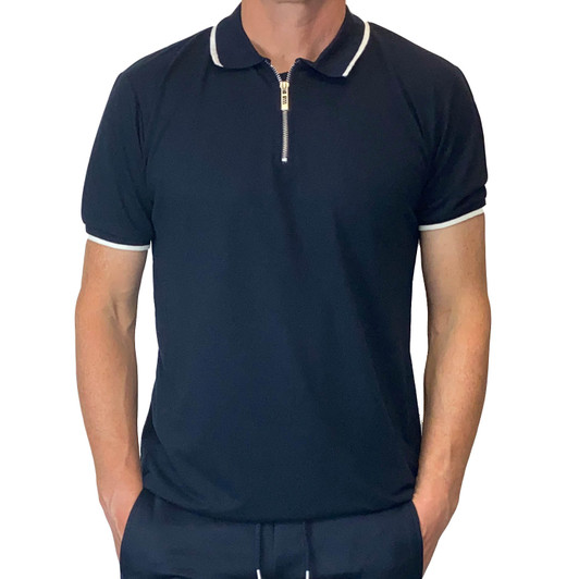 Mens Polo Shirt Small Blue Boohoo Man RRP £40 Short Sleeve