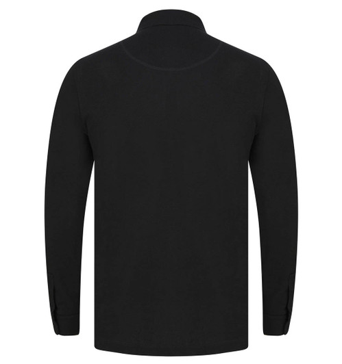Sunspel Mens Polo Shirt Riviera Long Sleeved Polo in Black