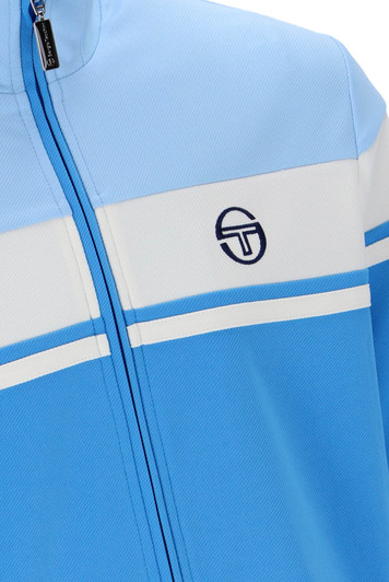 Sergio Tacchini Track Top Mens Damarindo Track Jacket in Azure Blue/Gardenia