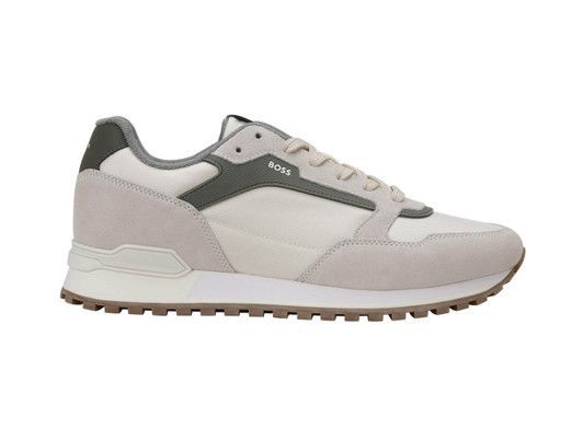 BOSS Mens Trainers Parkour I Runn SDNYT Trainer in Light Beige