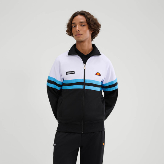 Ellesse Track Jacket Mens Rimini Track Top in White / Blue / Black
