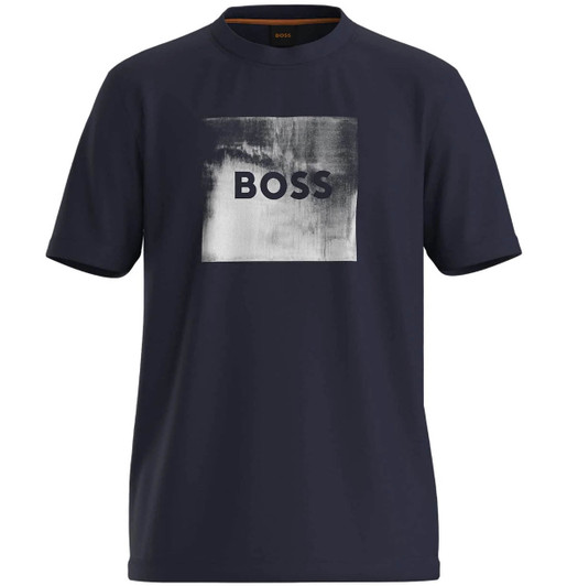Boss Mens T-Shirt TE Wheel BOSS Tee in Navy Blue