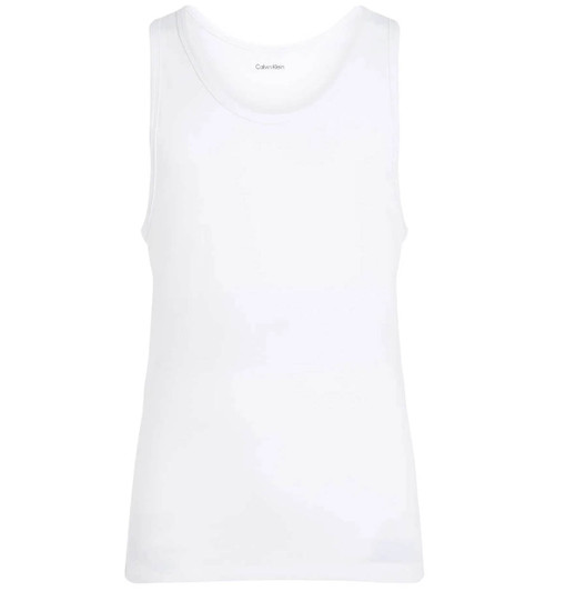 Calvin Klein Mens Vest CK Embroidered Logo Cotton in White