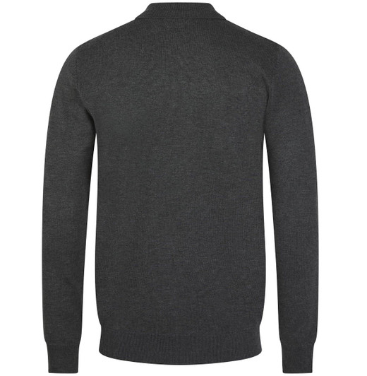 Seinse Polo Shirt Mens Long Sleeve Knit Polo in Grey