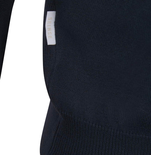 Seinse Jumper Mens Knit Girocollo Crew Neck in Navy Blue