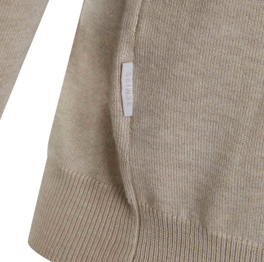 Seinse Jumper Mens Knit Girocollo Crew Neck in Beige