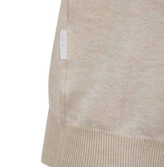 Seinse Jumper Mens Roll Neck Dolcevita Knit in Beige