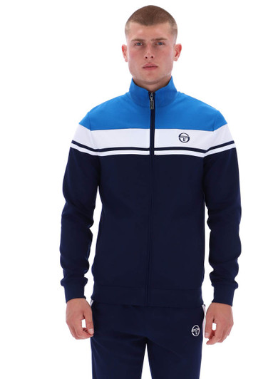 Sergio Tacchini Mens Track Top Damarindo Track Jacket in Directoire Blue / White