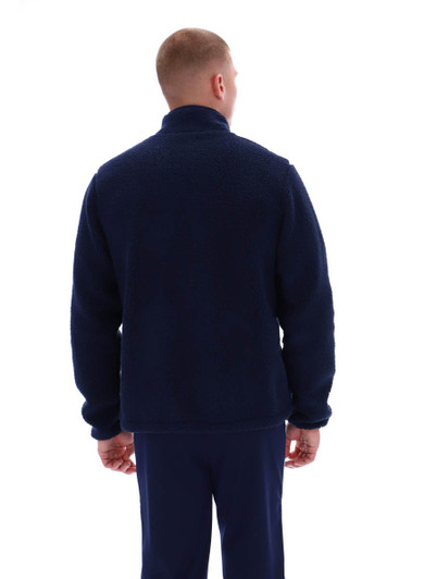 Sergio Tacchini Mens Jacket New Supermac Borg Fleece in Maritime Blue