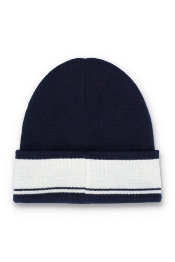Sergio Tacchini Mens Beanie Sellarz Jaquard Striped Hat in Maritime Blue One Size