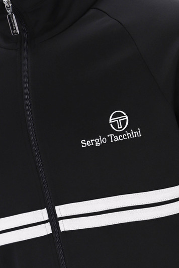 Sergio Tacchini Mens Track Top New Dallas Track Jacket in Black