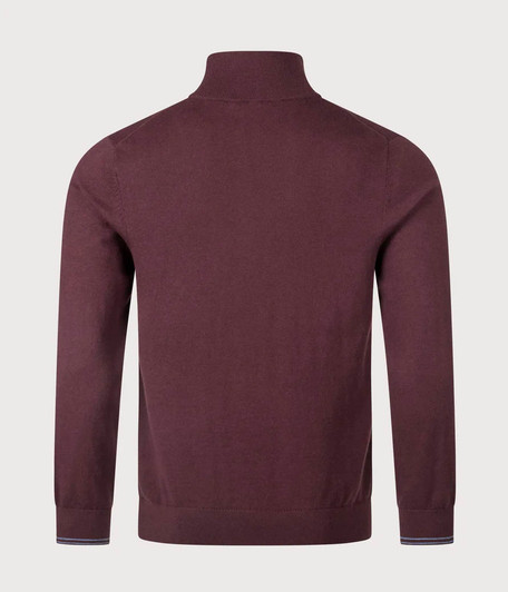Paul Smith Zip Neck Knit Jumper in Burgundy