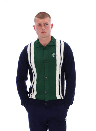 Sergio Tacchini Mens Cardigan Bruni in Maritime Blue