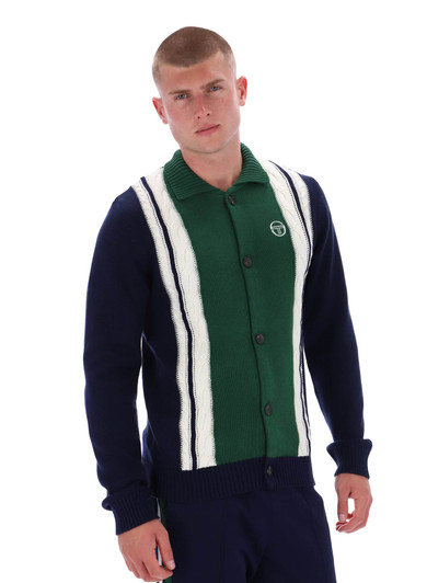 Sergio Tacchini Mens Cardigan Bruni in Maritime Blue