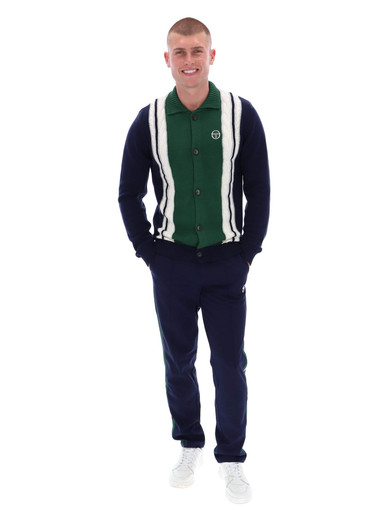 Sergio Tacchini Mens Cardigan Bruni in Maritime Blue