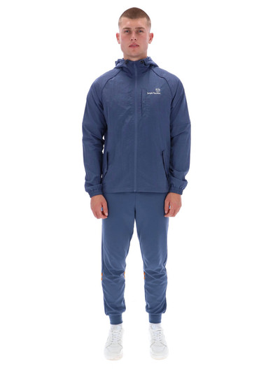 Sergio Tacchini Mens Jacket Maldini Hooded Top in Indigo Blue