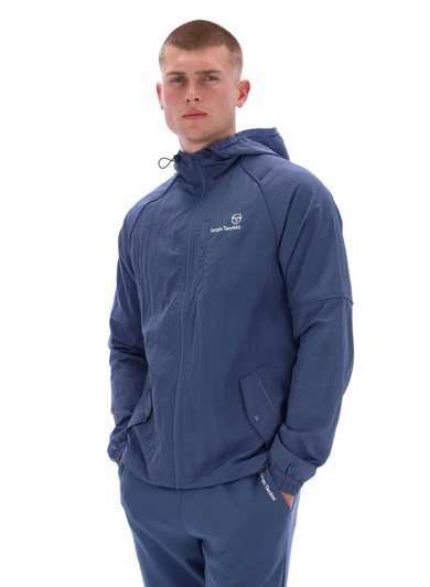 Sergio Tacchini Mens Jacket Maldini Hooded Top in Indigo Blue