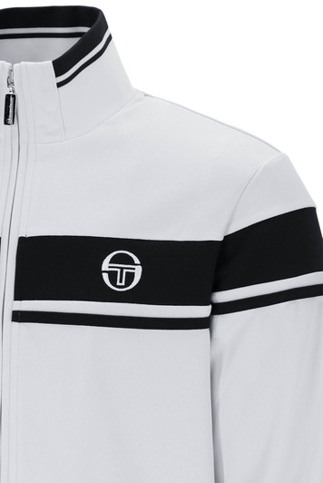 Sergio Tacchini Track Jacket Mens Damarindo Track Top in Glacier Grey / Black