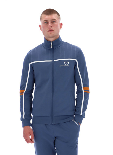 Sergio Tacchini Track Jacket Mens Frankie Track Top in Vintage Indigo / Pumpkin Spice