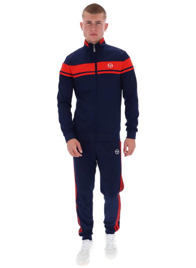 Sergio Tacchini Tracksuit Mens Damarindo Track Jacket & Bottoms in Maritime Blue / Adrenaline Rush