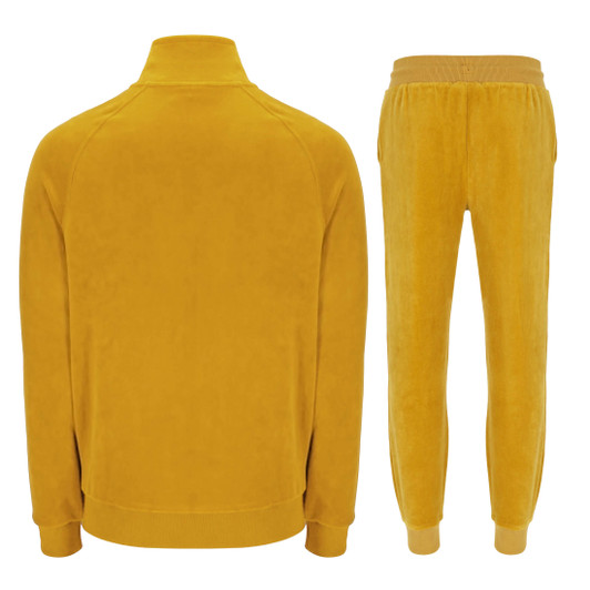 Sergio Tacchini Tracksuit Mens Velour Court Track Jacket and Bottoms in Arrowwood Yellow