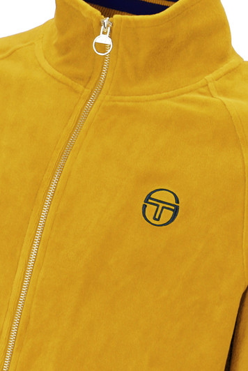 Sergio Tacchini Track Jacket Mens Velour Court Track Top in Arrowwood Yellow