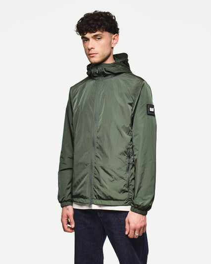 Weekend Offender Jacket Technician Fleece Lined in Black Forest Green