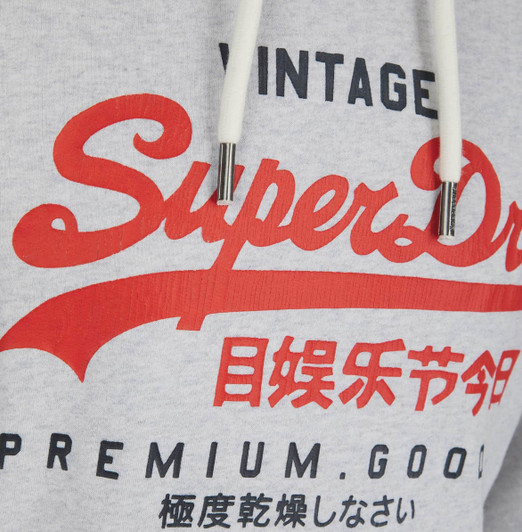 Superdry Mens Hoodie Duo Vintage Logo Hoody in Glacier Marl