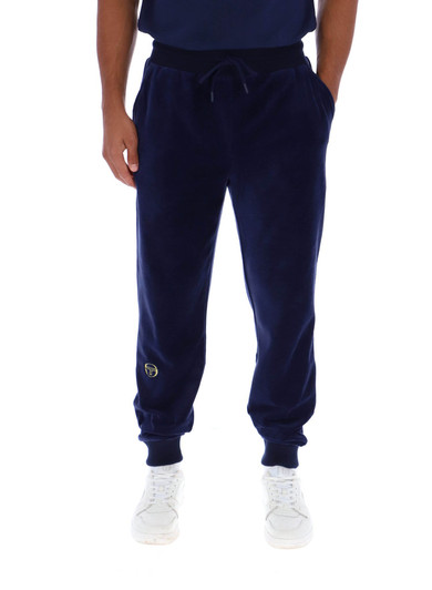 Sergio Tacchini Track Bottoms Velour Court Joggers in Maritime Blue