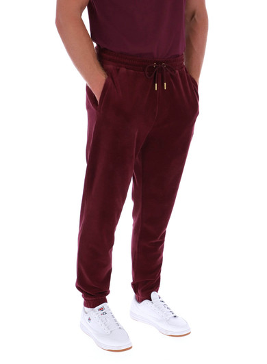 Fila Track Bottoms Velour Eddie Joggers in Burgundy