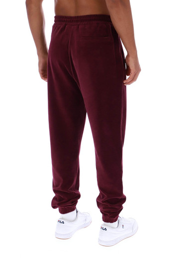 Fila Track Bottoms Velour Eddie Joggers in Burgundy