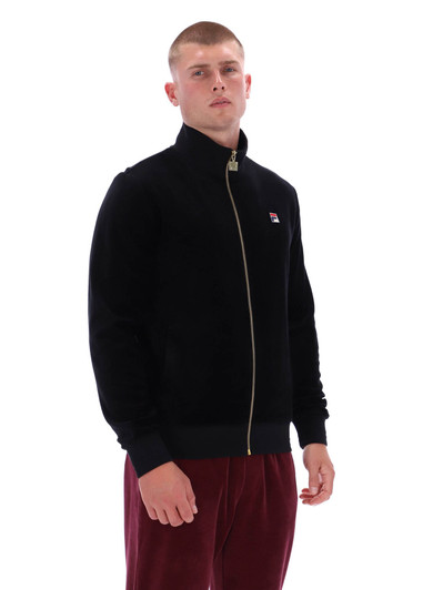 Fila Track Jacket Velour Nero Track Top in Black
