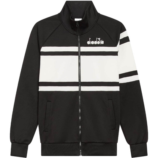 Diadora Track Jacket Mens 80's Track Top in White / Black
