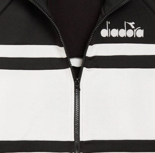 Diadora Track Jacket Mens 80's Track Top in White / Black