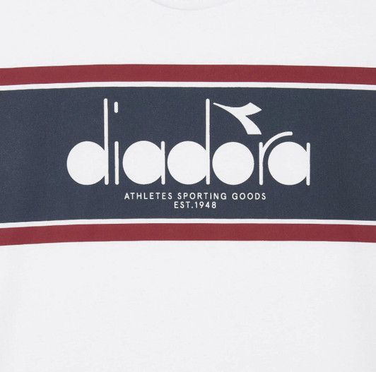 Diadora T-Shirt Mens Diadora Logo Tee in White / Empire Red