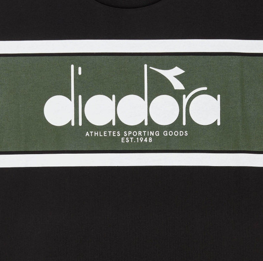 Diadora T-Shirt Mens Diadora Logo Tee in Green Rifle